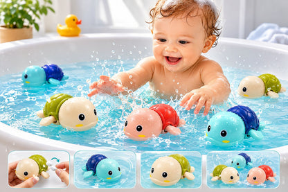 Boombie™ 🌊 Suda Yüzen Kurmalı Kaplumbağa Çocuk Banyo Oyuncağı