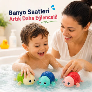 Boombie™ 🌊 Suda Yüzen Kurmalı Kaplumbağa Çocuk Banyo Oyuncağı